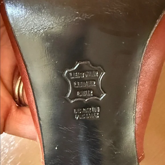 Robert Clergerie Burnt Brown Leather Knot-Detail Open-Toe Mule - Picture 5 of 7